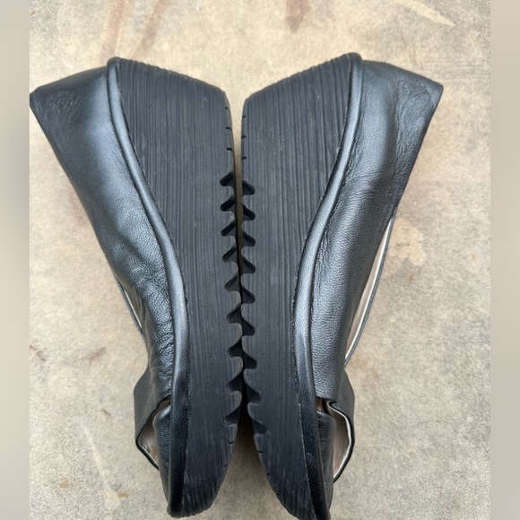 Fly London Yoma 307 Fly Peep Toe Wedge Sandals Slip-ons Pewter Size 40 US Size 9 - Picture 6 of 9